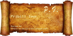 Pribill Ivor névjegykártya